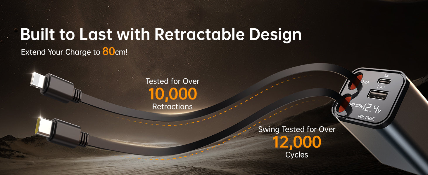 chargeur voiture retractable