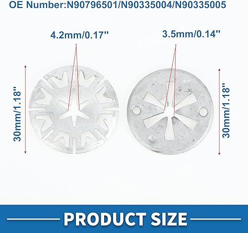 A ABSOPRO Disques De Serrage De Protection Thermique Rondelle No.N90796501 Écrou De Fixation Pour A3 2015-2024 Métal Ton Argent 30 Ensemble - Poukt