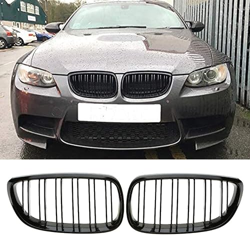 Calandres Grilles de gril avant double pont noir brillant pour E92 E93 2006-2009 - Poukt