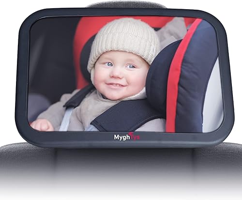 Rétroviseur Voiture Bébé,Miroir Voiture bébé 100% Incassable,miroir de surveillance pour Siège Arrière,Rotation 360° Réglables Sangles Elastiques.Crochet poussette&Ebook detox offert - Poukt