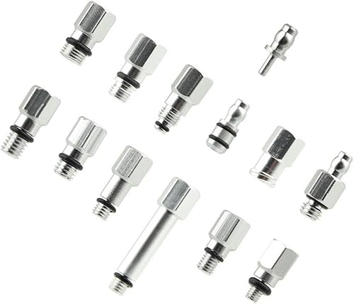 ZWEquipint Kit de 13 pièces de connecteur de purge de frein hydraulique pour vélo, ensemble d'outils de remplissage d'huile de frein, avec adaptateurs en alliage d'aluminium pour l'entretien du vélo - Poukt