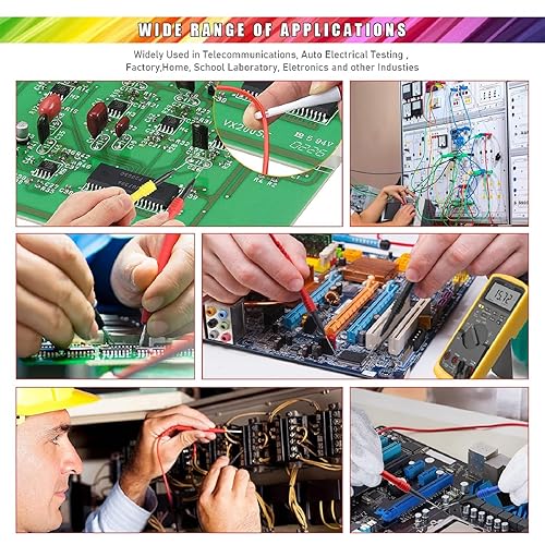 Telituny Fils de Test De Fiche Banane, 10 Fils de Test En Silicone P1530, Fiches Banane Empilables Sur Planche à Pain, Kit de CâBle Ruban Pour Tests De Diagnostic Automobile MultimèTre - Poukt