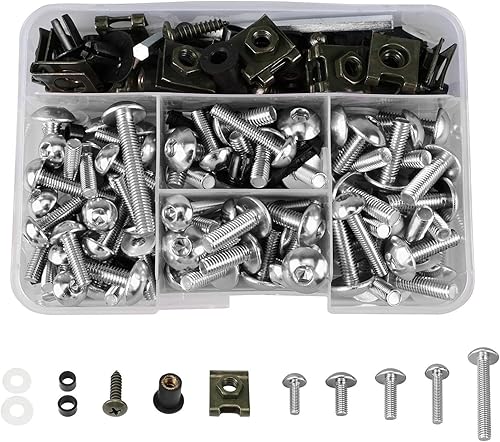 YHGGDN Kit De 177 Vis Et Écrous De Carénage pour Suzuki pour Hayabusa GSX1300R GSX 1300R GSX1300 R 1999-2009 2011-2012 Kit de Clips d'écrous de boulons de carénage Moto(Rouge) - Poukt