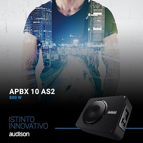 Audison APBX 10 AS2 – Subwoofer Actif 250 mm en Caisson Clos, ampli intégré, Basses Profondes et maîtrisées, Puissance Max 800W - Poukt