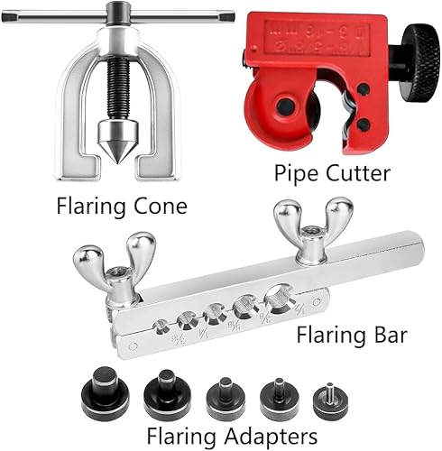 KOUTIANWU Outil d'évasement de tuyau de frein, ensemble d'outils d'évasement de frein pour conduites de frein, 10 m de diamètre 4,75 mm (3/16') pour conduite de frein avec 28 connexions et 6 raccords - Poukt