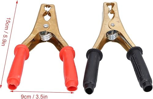 Pince de Batterie de Voiture 200a, 2 Pièces Pince Crocodile Electrique pour Charger et Tester les Batteries, Connecteur de Pince de Chargeur de Test électrique en Cuivre, Rouge Noir - Poukt