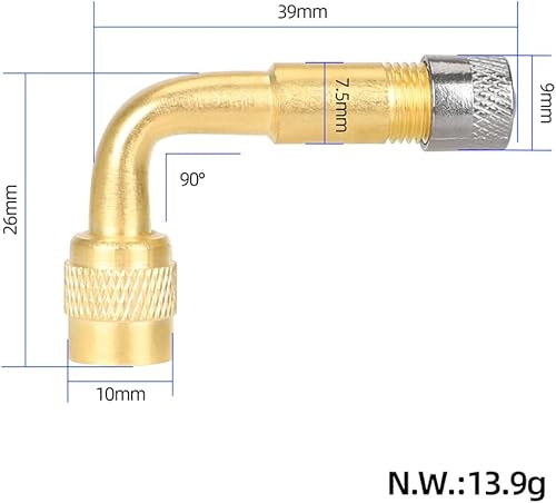 Visxcnu 2 Stück rallonges de valve, 90 degrés rallonge de valve, adaptateur de valve, angle de valve, valve, valve de pneu pour voiture, moto, vélo, scooter - Poukt