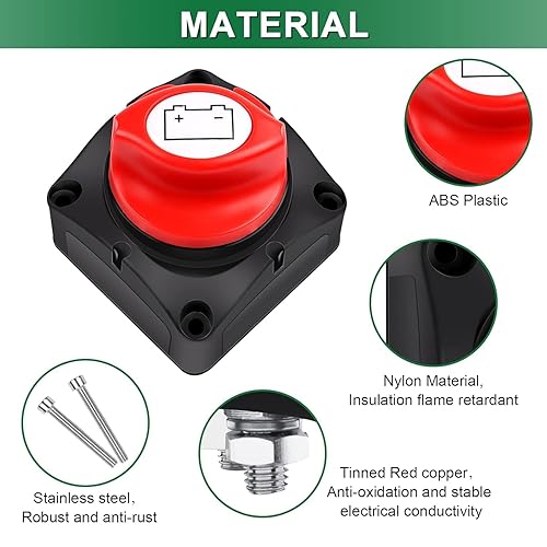 Interrupteur de déconnexion de batterie, isolateur de puissance de batterie 12V 600A interrupteur à deux niveaux coupé pour RV Yacht - Poukt