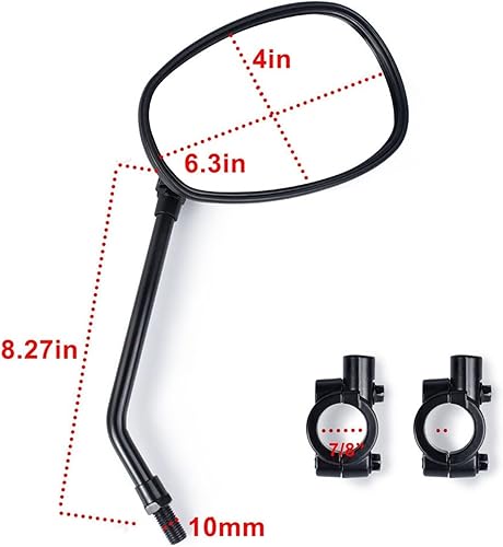 Rétro Rétroviseur 2pcs Noir Moto Rétroviseurs Réglables À 360 Degrés 10mm Dans Sens Des Aiguilles D'une Montre Guidon Rétroviseur Latéral Scooter Cyclomoteur Motos Rétroviseur Latéral ( Color : 1 ) - Poukt