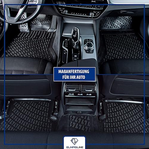 Elmasline Lot de tapis en caoutchouc 3D, pour Skoda Octavia 2 II, 2004-2012, bord extra haut de 5 cm - Poukt