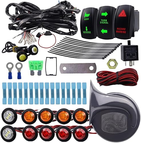 Aiciyimo Kit de Clignotants ATV UTV Clignotant Universel avec Interrupteur de Virage à Colonne Kit de Clignotant LED 60D - Poukt
