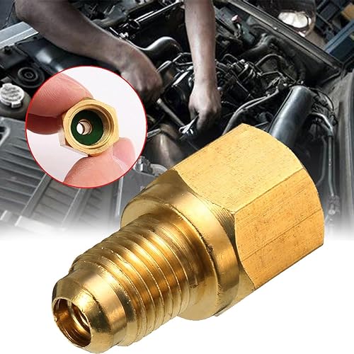 1 adaptateur de tuyau R1234YF vers R134a pour pompe à vide R134a avec noyau de vannes 1/2 Acme-LH x 1/4 SAE mâle installation de climatisation - Poukt