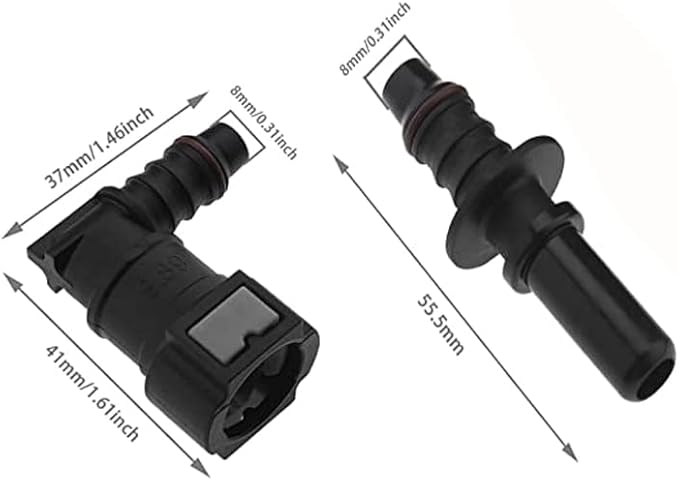 Taicols 2pcs 55.5mmx23.5mm, Connecteur de Ligne de Carburant Voiture Ligne de Carburant Tuyau Connecteur de Tuyau de Carburant Coude Femelle - Poukt