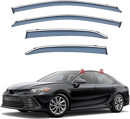 WUURAA 4 Pièces Deflecteur Vitre Voiture pour Toyota Camry MK8-XV70 2018-2021 2022 2023, Déflecteurs pour Auto, Déflecteurs d'air, Fenêtre Latérale Visière Déflecteur Accessoire Voiture - Poukt