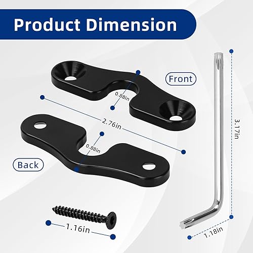 Kit de réparation de pare-soleil, clips de montage robustes compatibles avec Jeep Wrangler JK 2018/Wrangler JL JLU 2018-2022/Gladiator JT 2020-2022 en alliage d'aluminium - Poukt