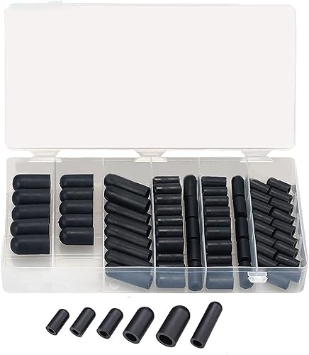 Assortiment de Bouchons pour Vide en Caoutchouc | Kit de 80 Bouchons Flexibles Multi-Usages, Tailles 3/16, 5/32, 7/32 Pouces, Accessoires Étanches pour Tuyaux, Pompes, Réservoirs et Conduites - Poukt