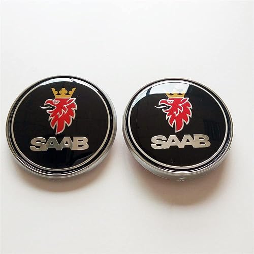 Lot de 2 Badges Autocollants pour Capot Avant et Coffre arrière pour Saab 93 9-3 95 9-5 2003-2010 12844161 12785871 Noir - Poukt