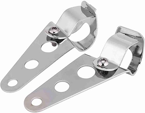 KIMISS 2 Pièces Support de Fourche Réglable de Supports de Phare de Moto D'acier Inoxydable 28mm-34mm(Argent) - Poukt