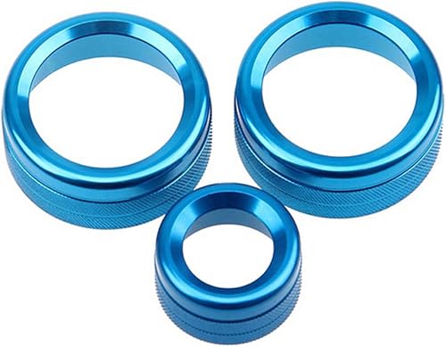 PolarLander 3Pcs / Lot Bagues de climatisation de Voiture Radio Volume Poignet Anneau Couvre décoratif Cercle Trim Low Match Bleu - Poukt