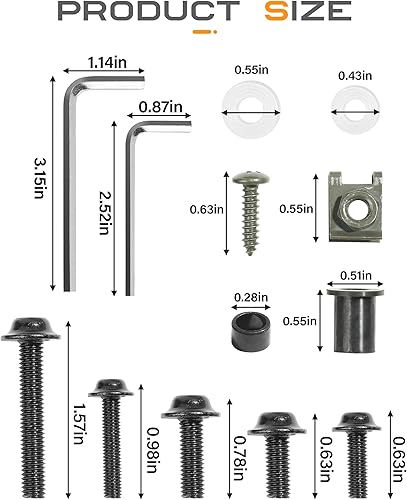 Flaconi 177PCS Boulons de Carénage de Moto,Vis de Pare-Brise de Moto,Boulons de Carénage, Vis de Carénage de Moto,Kit de Boulons de Carénage,pour Les Sports Motorisés Et La Course de Moto (Noir) - Poukt