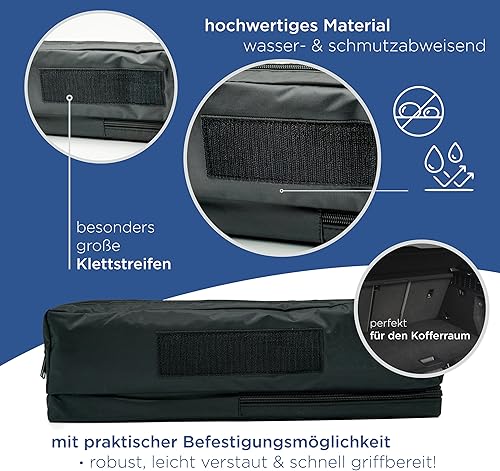VZL Trousse de premiers secours pour voiture 2024 - Certifié TÜV - Avec triangle de signalisation et gilets de signalisation - Kit de premiers secours Auto 2024 - Bleu - Poukt
