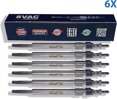 Lot de 6 bougies de préchauffage pour Mercedes C E S G M V CLK CLC Class Sprinter Vito Viano A0011592801 - Poukt