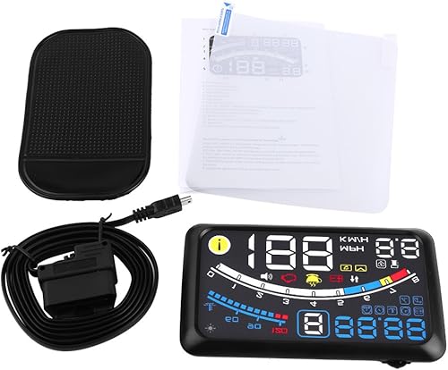 Voiture HUD Head Up Affichage, Keenso Affichage Tête Haute Véhicule HUD 5.5 Universel GPS F4 KMH MPH sur l'Alarme de Vitesse Jauge de Température de l'eau - Poukt
