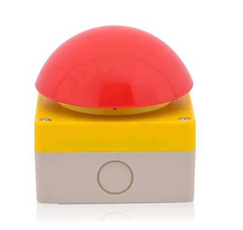 Bouton manuel brut Bouton poussoir Interrupteur Bouton champignon Pédale de commande Arrêt d'urgence Buzzer ouvre-porte 1NO+1NC Ouverture positive Rouge/jaune Fonction de verrouillage IP65 - Poukt