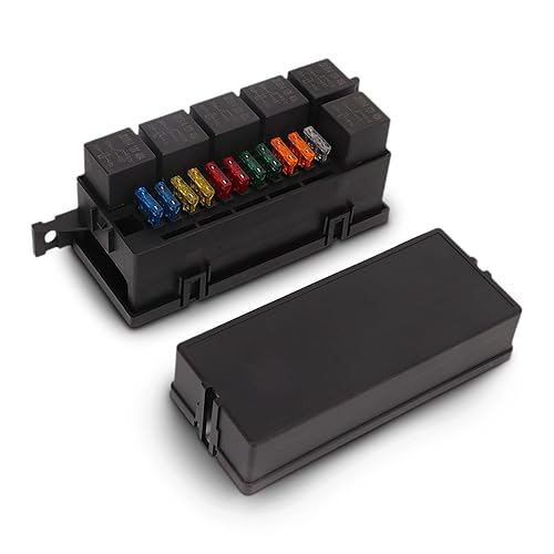 Boîte de Relais de Fusible étanche 12 V Automatique, Boîte de Bloc de Relais étanche ATC ATO, Bloc de Boîte de Fusible de Relais 12 V avec 6 Relais et 11 Voies ATC, Fusibles à - Poukt