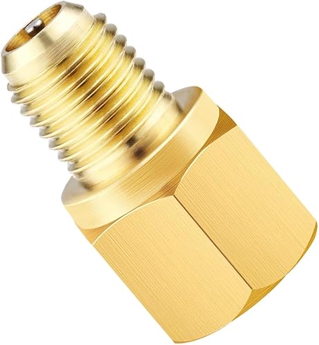 1 adaptateur de tuyau R1234YF vers R134a pour pompe à vide R134a avec noyau de vannes 1/2 Acme-LH x 1/4 SAE mâle installation de climatisation - Poukt