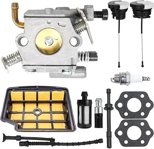 ZAMDOE MS200 Carburateur pour Stihl MS200 MS200T 020T 020 tronçonneuse carburateur, C1Q-S126B remplace 1129 120 0653, MS200T carburateur avec Filtre à air, Bougie d'allumage, Conduite de Carburant - Poukt