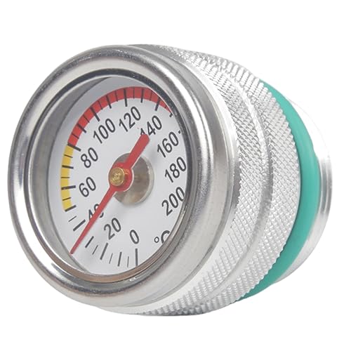 Gauge de température d'huile, jauge de température l'huile pour 0-200 ℃ Tempration du moteur remplacement avec accessoires en alliage en alliage en aluminium Pointer & Scale, M30X1 - Poukt