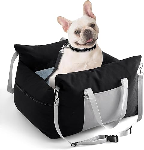 yuyuepetzone Siège Voiture Chien, Confortable Transport Siège Panier Chien Auto Housse de Siège avec Détachable et Lavable Coussin, Laisse de Sécurité à Clip pour Chiens de Petite et Moyenne Taille - Poukt