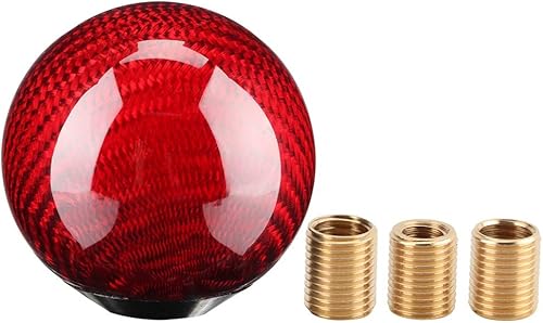 Pommeau de levier de vitesse, Modification universelle de voiture Pommeau manuel en Fiber de carbone Manette de vitesse de changement de vitesse(rouge) - Poukt