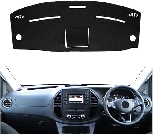 BIVVI Housse de Tableau de Bord,pour Mercedes-Benz Vito III (W447) 2015-2020 Console Centrale Tapis de Tableau de Bord Protection Solaire Accessoires - Poukt