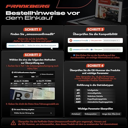 Frankberg Roulement d'arbre de transmission MT compatible avec les séries 5 F10 5 Gran Turismo F07 Série 5 Touring F11 Série 6 Cabriolet F12 Série 7 F01 F02 F03 F04 Remplace 26127588544 - Poukt