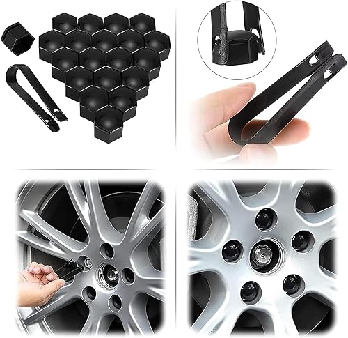 Lot de 20 Capuchons D'éCrou De Roue, pour Opel Corsa, Cache-éCrous De Boulon De Roue,avec Ensemble D'Outils De DéMontage,éCrou De Roue Moyeu Vis,Hexagonal Boulon Couvre,C-Grey-19mm - Poukt