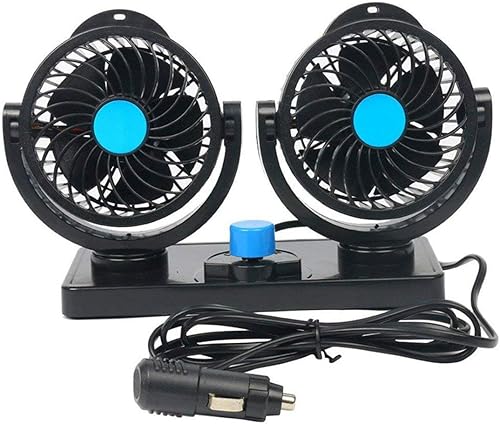 FreeTec Ventilateur de voiture rotatif à 360° - 12 V - Puissant ventilateur réglable - Filtre à air avec 2 niveaux de 8 W/15 W - Poukt