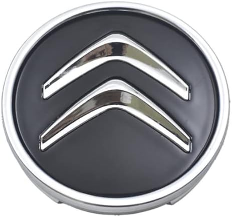 FGXBD 4 Pièces 60mm Alliage Auto Cache Moyeux Capuchons pour Citroen Xsara C3 C4 C5 C6 DS DS3 DS4 DS5 DS6, Antirouille Jante Centre Badge D'emblème Accessoires,Black - Poukt