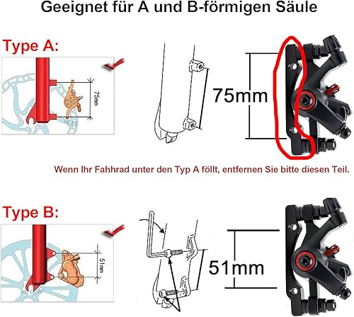 Yorbay Kit de freins à disque pour vélo Disques de 160 mm pour frein avant et frein arrière Avec plaquettes de frein BB5 et câbles, Noir - Poukt
