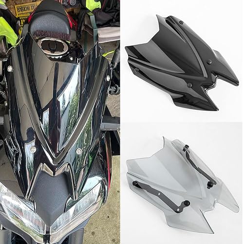 TaTonCycle Pare-Brise de Moto de Course pour Z650 Z 650 Z-6502020 2021 2022 2023 2024 Déflecteur de Vent à Double Bulle (Gris) - Poukt