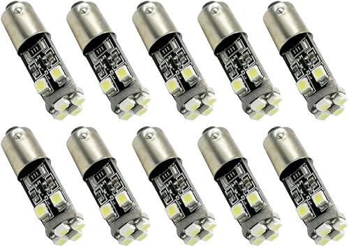 Ruiandsion Lot de 10 ampoules LED Canbus 12 V BAY9S H21W super lumineuses 2835 8SMD Chipset utilisé pour les feux de clignotant, feux de recul, sans polarité - Poukt