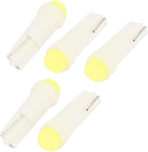 sourcingmap 5 Pcs 12V T5 Ampoule Blanche LED Cale Intérieur Voiture Lampe du Tableau de Bord Intérieur - Poukt