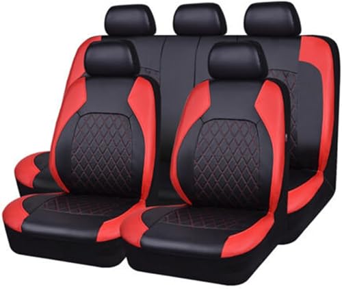 Crevyteg Ensemble complet de 9 housses de siège de voiture en cuir synthétique de taille universelle pour l'avant et l'arrière avec housses d'appui-tête pour la plupart des voitures, camions, - Poukt
