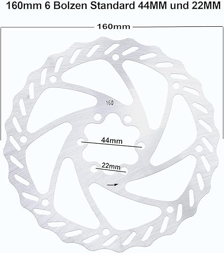 Yorbay Kit de freins à disque pour vélo Disques de 160 mm pour frein avant et frein arrière Avec plaquettes de frein BB5 et câbles, Noir - Poukt