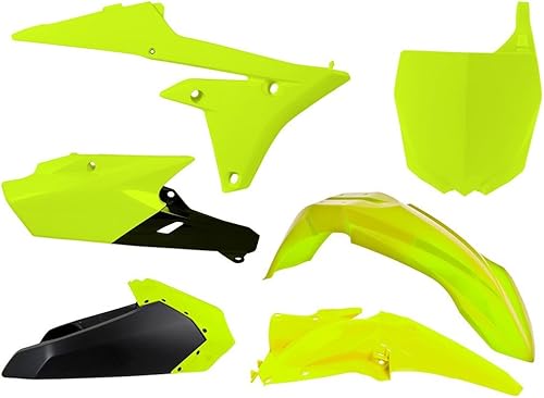 Racetech plastique Kit Jaune Fluo Convient pour Yamaha YZF 250/450 Année de construction 2014-2016 - Poukt