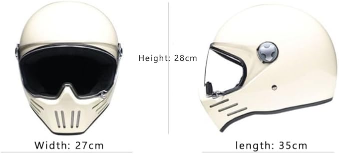 Woljay Casque de moto Vintage intégral Avions à réaction Moto Le croiseur Petites motos Unisexe adulte DOT/ECE 22-05 Approuvé - Poukt
