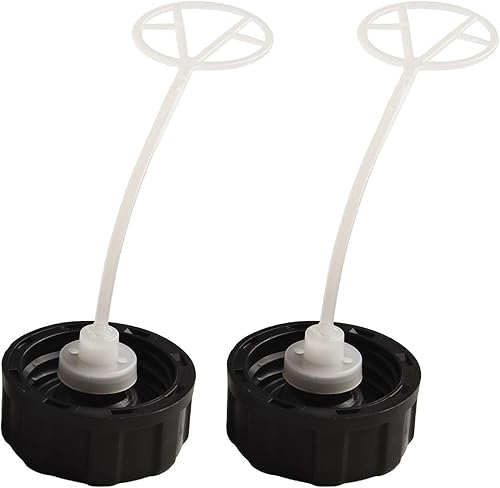 Lot de 2 bouchons de réservoir de carburant en plastique noir 45 mm extérieur 34 mm de diamètre intérieur compatible avec taille-haie 43 cc, 49 cc, 52 cc, 55 cc - Poukt