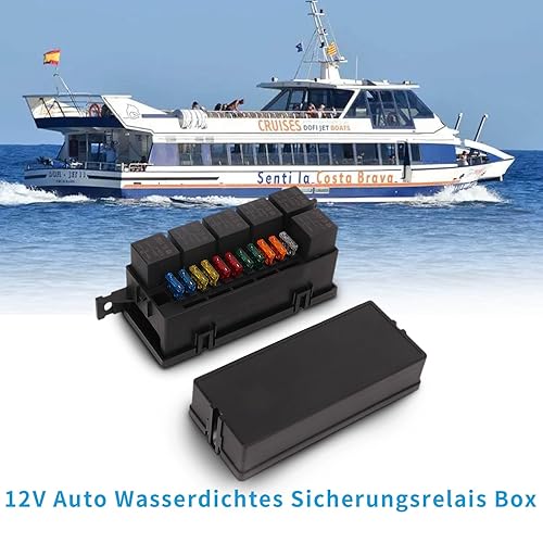 Boîte de Relais de Fusible étanche 12 V Automatique, Boîte de Bloc de Relais étanche ATC ATO, Bloc de Boîte de Fusible de Relais 12 V avec 6 Relais et 11 Voies ATC, Fusibles à - Poukt