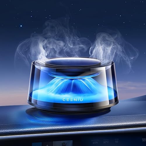 Ceeniu Désodorisant Voiture, CF8 Diffuseur Voiture avec Interrupteur Automatique, 2 Recharges Incluses, Rechargeable à l'Énergie Solaire, Adapté à Parfum Voiture et Parfum Voiture Intérieur - Poukt